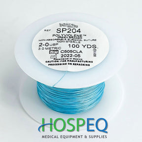 LOOK 2-0 Non-Absorbable Polyviolene Suture Spool, Green Braid, Uncoated, 100 yd. MPN: SP204