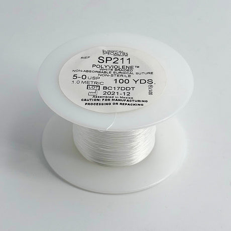 LOOK 5-0 Non-Absorbable Polyviolene Suture Spool, White Braid, Uncoated, 100 yd. MPN: SP211