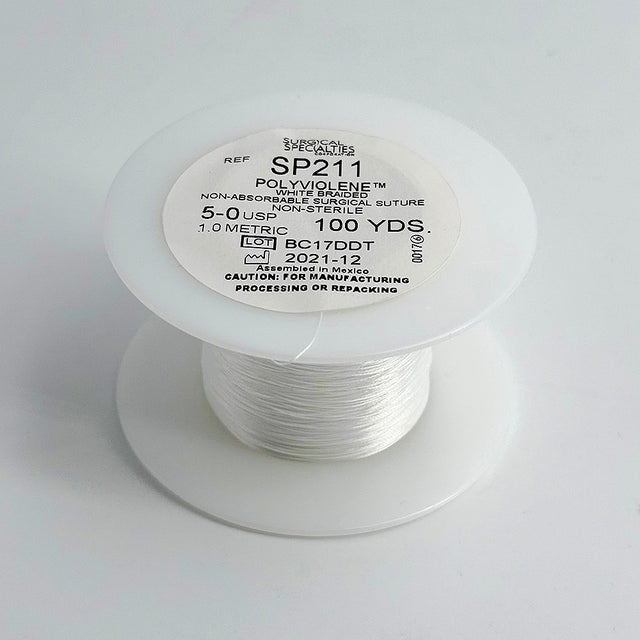 LOOK 5-0 Non-Absorbable Polyviolene Suture Spool, White Braid, Uncoated, 100 yd. MPN: SP211