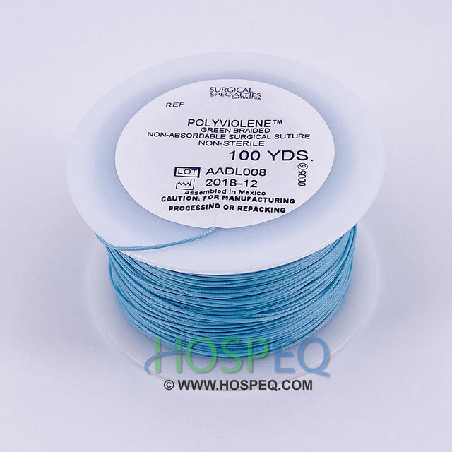 LOOK 0 Non-Absorbable Polyviolene Suture Spool, Green Braid, Coated, 100 yd. MPN: SP255