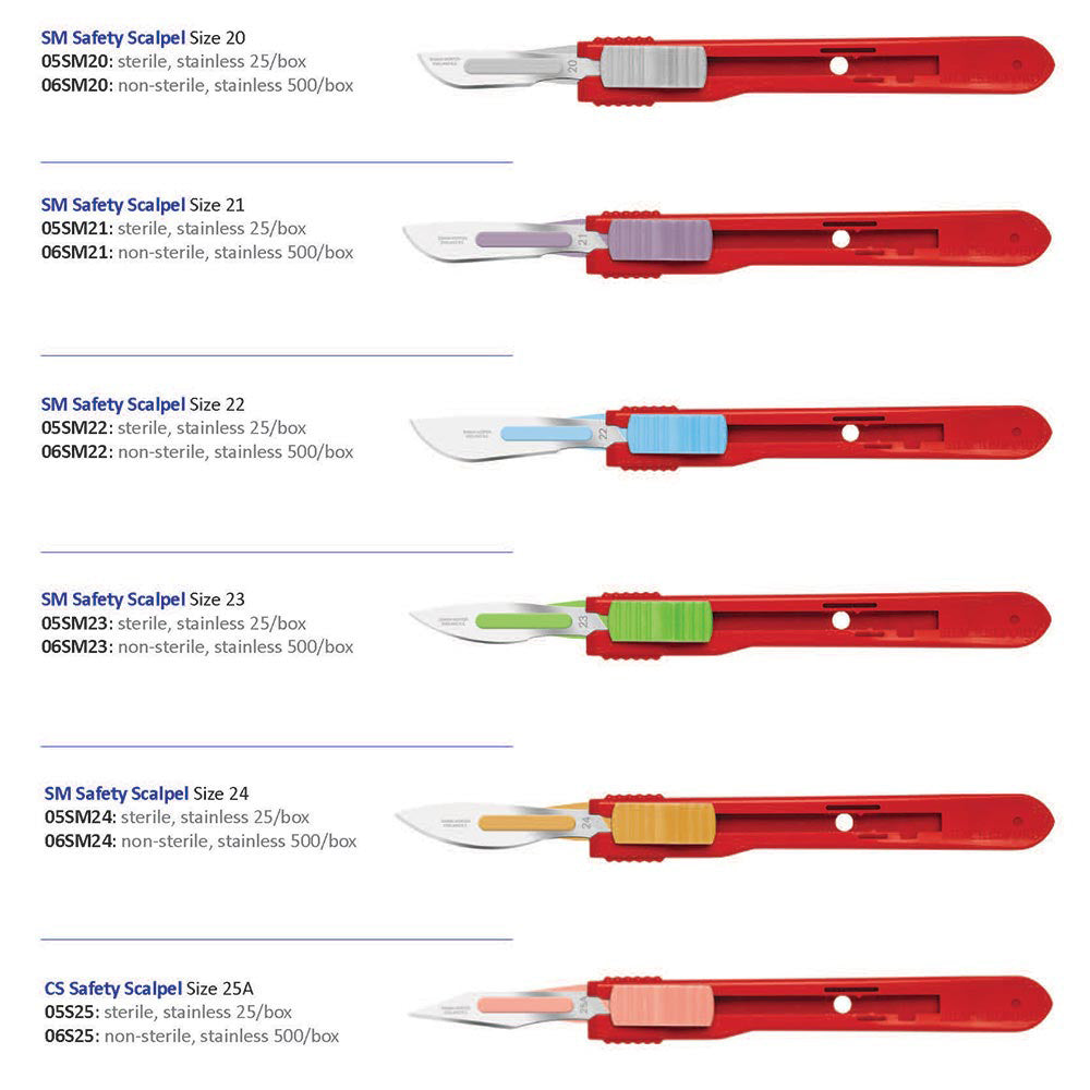 Swann Morton Safety Scalpel, Stainless, Sterile, Size 23, 25/bx. MPN: 05SM23 - Image 2