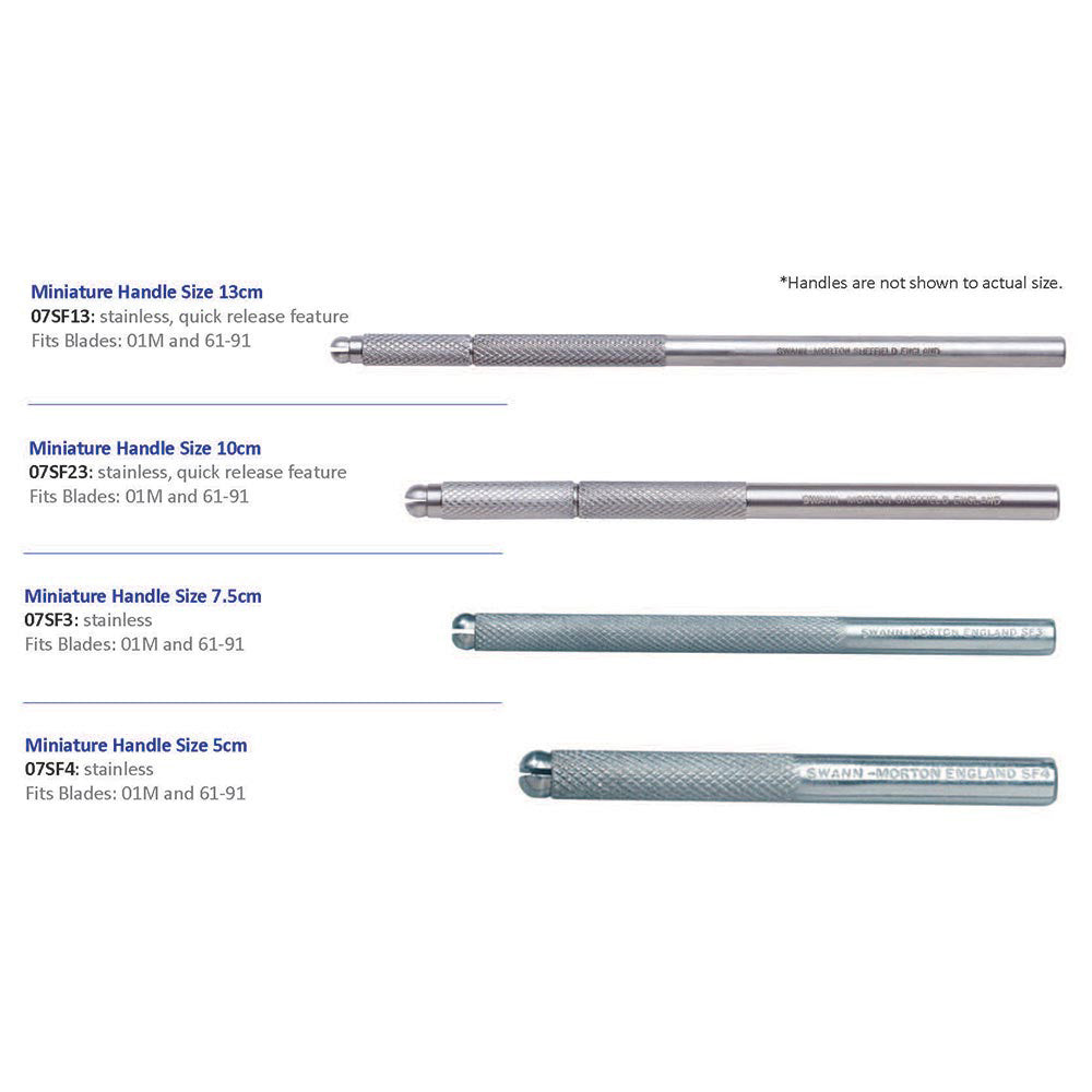 Swann Morton Miniature Handle, Size 10cm, Stainless, Knurled, Quick-Release. MPN: 07SF23 - Image 2