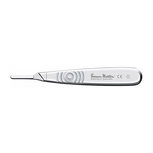Swann Morton Scalpel Handle, Stainless, Size 6. MPN: 07SM6B-S