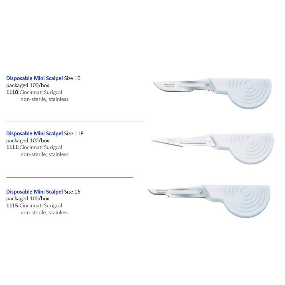 Cincinnati Mini Disposable Scalpel, Stainless, Non-Sterile, Size 11P, 100/bx. MPN: 1111 - Image 2