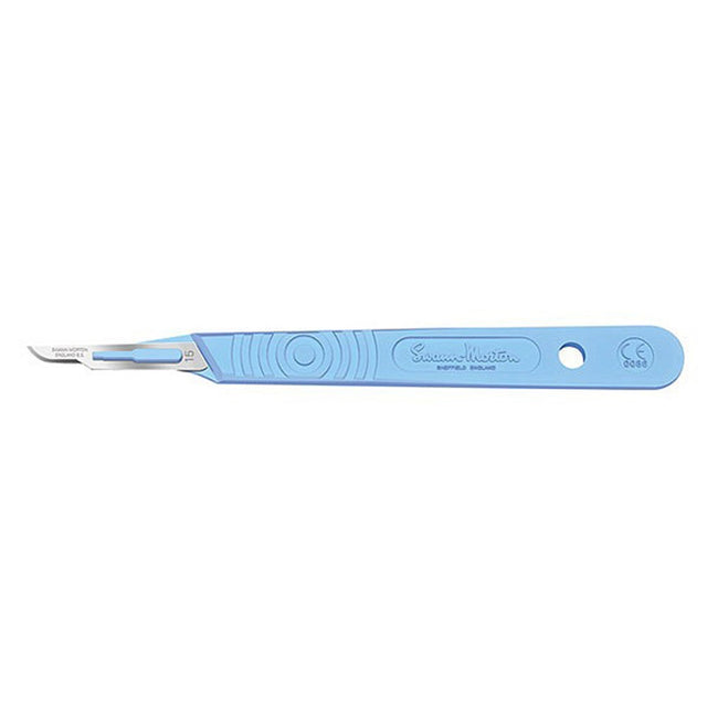 Swann Morton Disposable Scalpel, Stainless, Sterile, Size 15, Blue Handle, 10/bx. MPN: SM0505