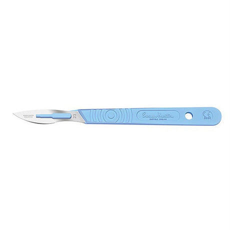 Swann Morton Disposable Scalpel, Stainless, Sterile, Size 23, Blue Handle, 10/bx. MPN: SM0510