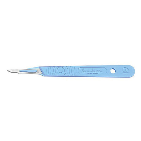 Swann Morton Disposable Scalpel, Stainless, Sterile, Size 15T, Blue Handle, 10/bx. MPN: SM0592