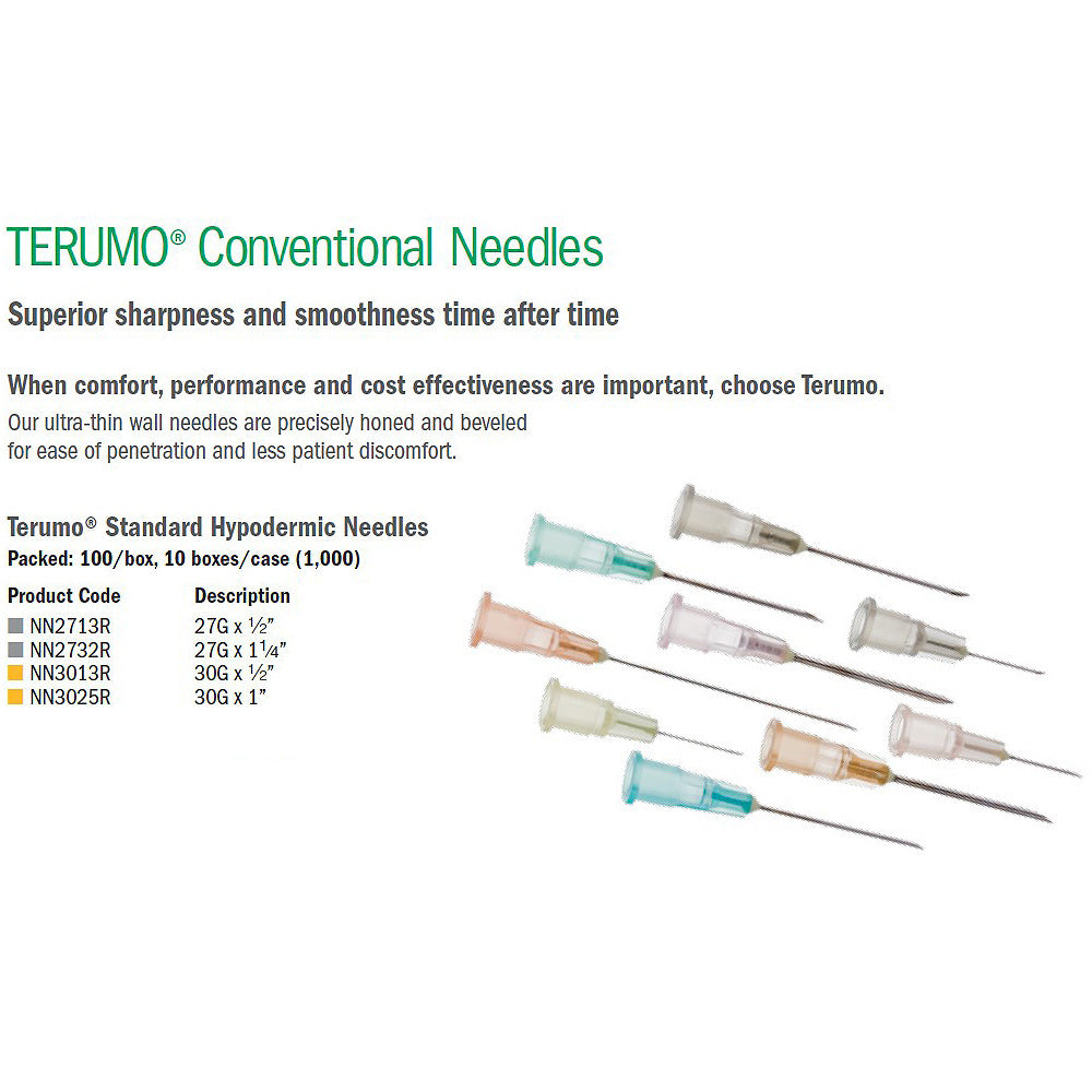 TERUMO Conventional Hypodermic Needle, 27G x 1-1/4", 100/bx, 10 bx/cs. MPN: NN-2732R - Image 2