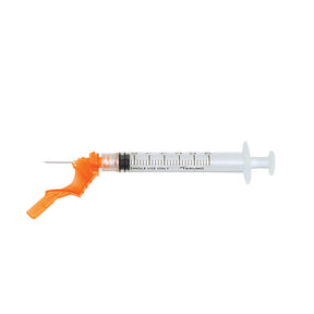 TERUMO ENGAUGE 3cc Hypodermic Syringe with Safety Needle, 25G x 5/8", 100/bx, 12 bx/cs. MPN: SENG-03L2516R