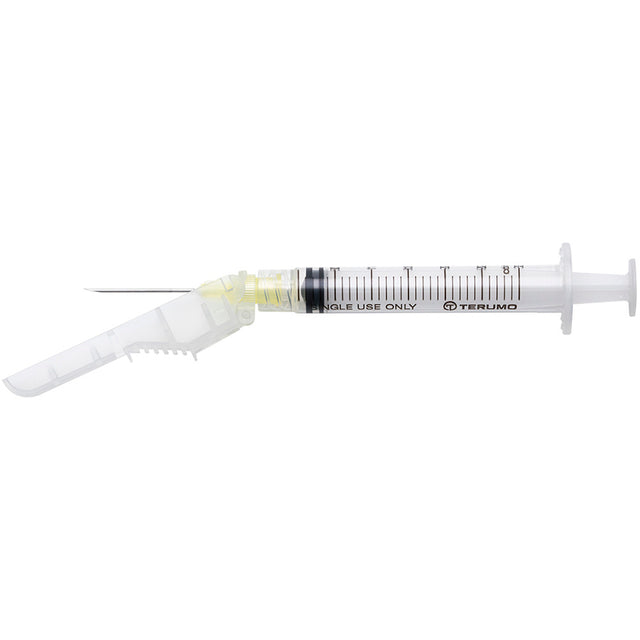 TERUMO SurGuard 3 Hypodermic 3cc Syringe with Safety Needle, 20G x 1", 100/bx, 4 bx/cs. MPN: SG3-03L2025