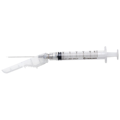 TERUMO SurGuard 3 Hypodermic 3cc Syringe with Safety Needle, 22G x 1", 100/bx, 4 bx/cs. MPN: SG3-03L2225