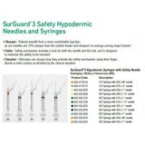 TERUMO SurGuard 3 Hypodermic 3cc Syringe with Safety Needle, 23G x 1", 100/bx, 4 bx/cs. MPN: SG3-03L2325 - Image 2