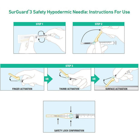 TERUMO SurGuard 3 Safety Hypodermic Needle, 22G x 1", 100/bx, 8 bx/cs. MPN: SG3-2225 - Image 3
