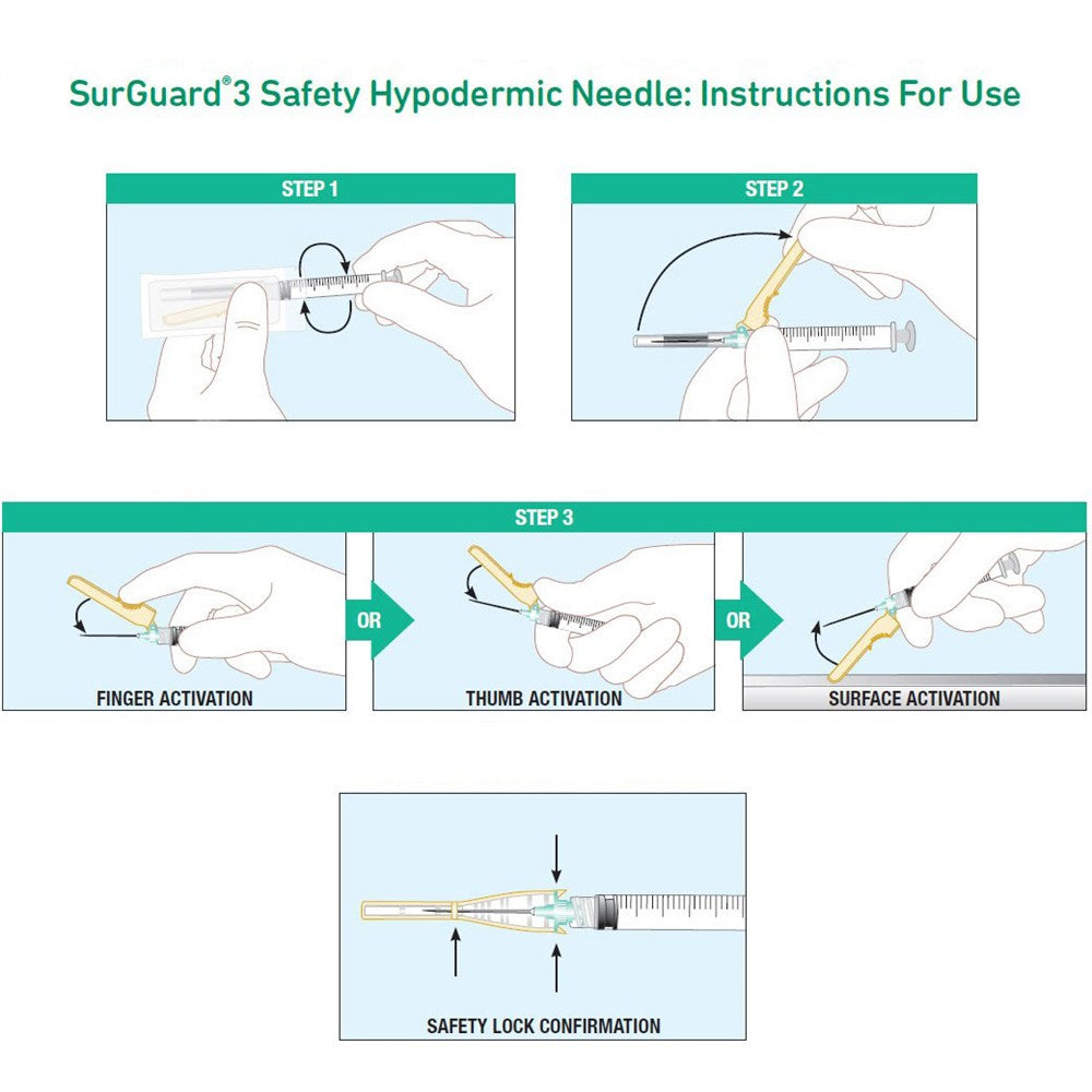 TERUMO SurGuard 3 Safety Hypodermic Needle, 22G x 1-1/2", 100/bx, 8 bx/cs. MPN: SG3-2238 - Image 3