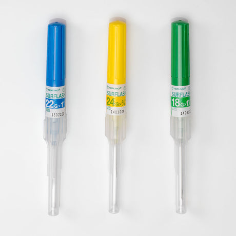 TERUMO SurFlash Polyurethane IV Catheter, 22G x 1", Blue, 50/bx, 4 bx/cs. MPN: 1SR*FF2225