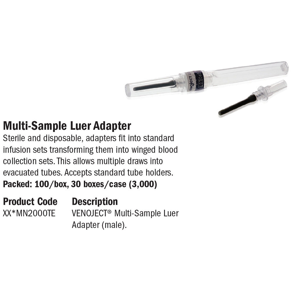 TERUMO Multi-Sample Luer Adapter, 100/bx, 30 bx/cs. MPN: 1XX*MN2000TE - Image 2