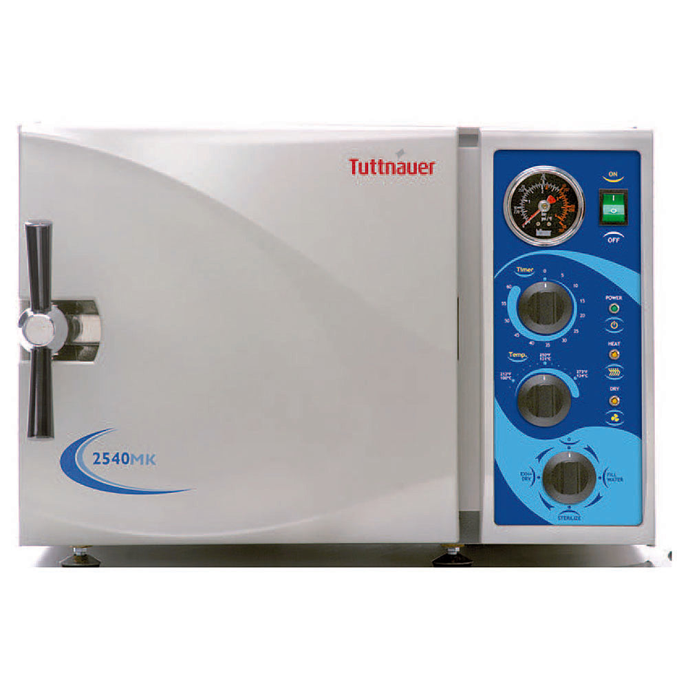 Tuttnauer Manual Kwiklave, Quick Cycle 10" Diameter x 19" Depth Chamber, 6 Gallons. MPN: 2540MK