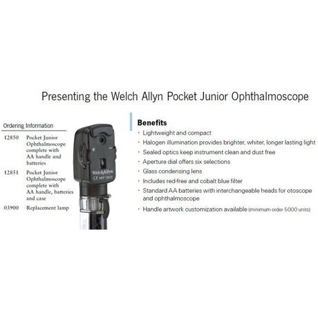 Welch Allyn Pocket Junior Ophthalmoscope. MPN: 12850 - Image 2