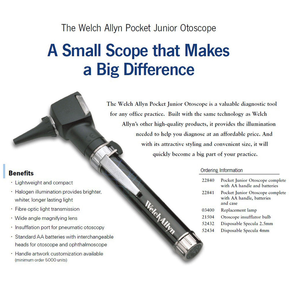 Welch Allyn Pocket Junior Otoscope. MPN: 22840 - Image 2