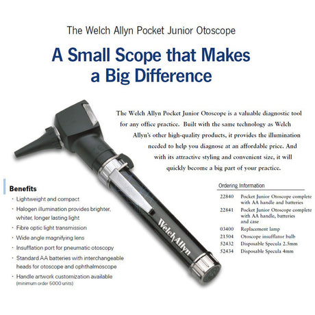 Welch Allyn Pocket Junior Otoscope. MPN: 22840 - Image 2