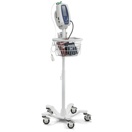Economy Mobile stand with basket, for Welch Allyn CONNEX, LXI, SPOT, 300 Monitors. MPN: 4700-60