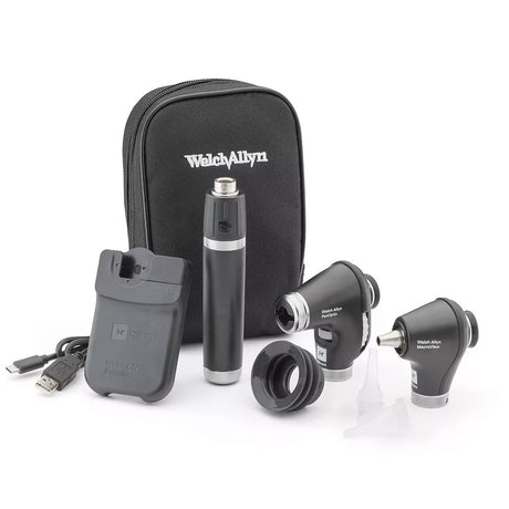 Welch Allyn 3.5V Diagnostic Set: PanOptic Plus LED Ophthalmoscope, MacroView Plus LED Otoscope for iExaminer, Li-Ion USB Handle, soft case. MPN: 71-PM3LXES-US