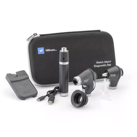 Welch Allyn 3.5V Diagnostic Set: PanOptic Plus LED Ophthalmoscope, MacroView Plus LED Otoscope for iExaminer, Li-Ion USB Handle, Hard Case. MPN: 71-PM3LXE-US