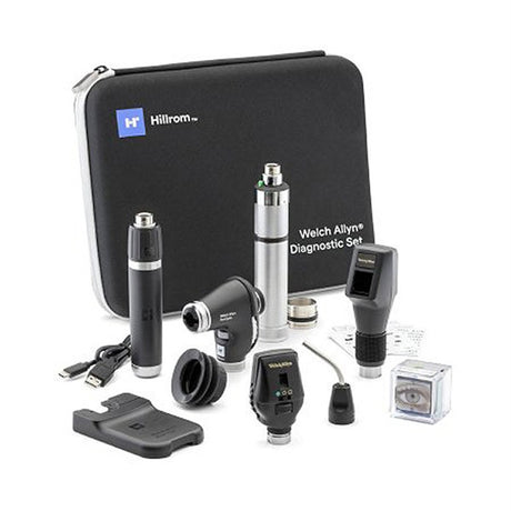 Welch Allyn 3.5V Diagnostic Set: PanOptic Plus LED Ophthalmoscope for iExaminer, Retinoscope, Transilluminator, Li-Ion USB Handle, Hard Case. MPN: 71-PX3LXERT-US