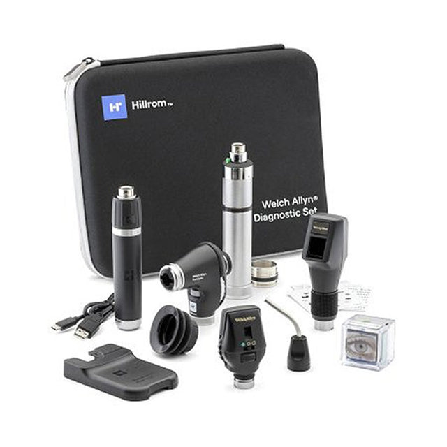 Welch Allyn 3.5V Diagnostic Set: PanOptic Plus LED Ophthalmoscope for iExaminer, Retinoscope, Transilluminator, Li-Ion USB Handle, Hard Case. MPN: 71-PX3LXERT-US