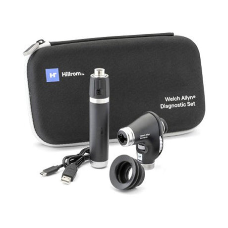 Welch Allyn 3.5V Diagnostic Set: PanOptic Plus LED Ophthalmoscope, Li-Ion USB Handle, Hard Case. MPN: 71-PX3LXE-US