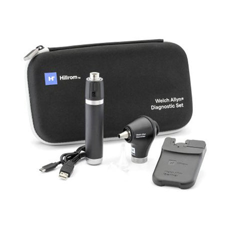 Welch Allyn 3.5V Diagnostic Set: MacroView Plus LED Otoscope for iExaminer, Li-Ion USB Handle, Hard Case. MPN: 71-XM3LXE