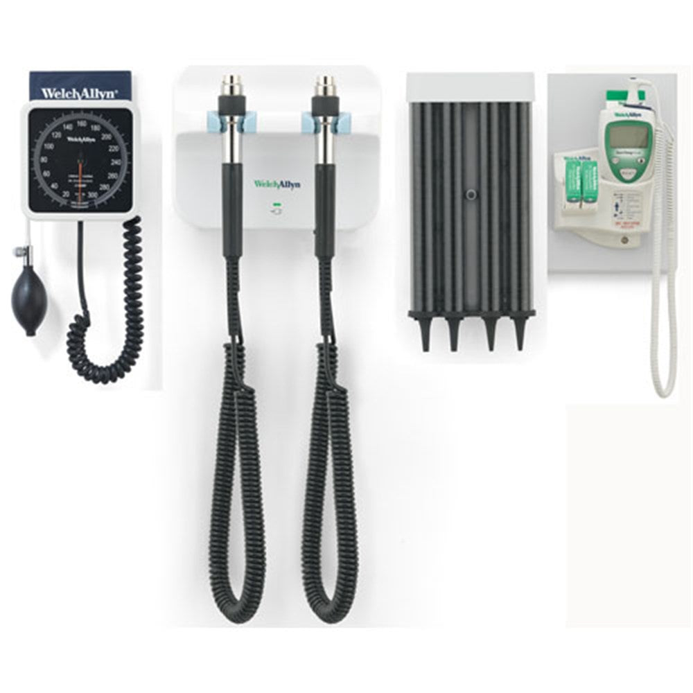 Welch Allyn GS 777 Wall Set, Specula Dispenser, Wall Sphygmomanometer, SureTemp. MPN: 77710-TAKX