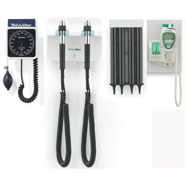 Welch Allyn GS 777 Wall Set, Specula Dispenser, Wall Sphygmomanometer, SureTemp. MPN: 77710-TAKX