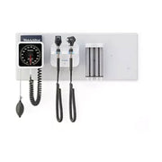 Welch Allyn 777 Integrated Wall System: Coaxial LED Ophthalmoscope, MacroView Basic LED Otoscope, Sphyg, Specula Dispenser. MPN: 777-SM2WAX