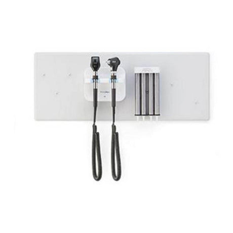 Welch Allyn 777 Integrated Wall System: Coaxial LED Ophthalmoscope, MacroView Basic LED Otoscope, Specula Dispenser. MPN: 777-SM2WXX