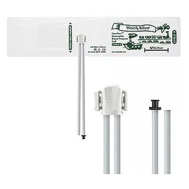 Welch Allyn FlexiPort Disposable Blood Pressure Cuff; Size-09 Child, 2-Tubes , Tri-Purpose Connectors; 20/pack. MPN: SOFT-09-2TP