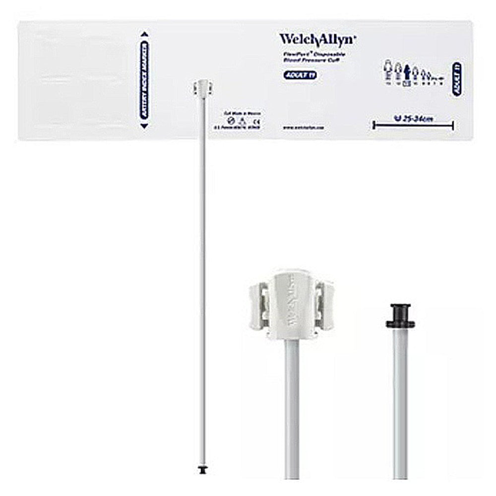 Welch Allyn FlexiPort Disposable Blood Pressure Cuff; Size-11 Adult, 1-Tube, Tri-Purpose Connector; 20/pack. MPN: SOFT-11-1TP