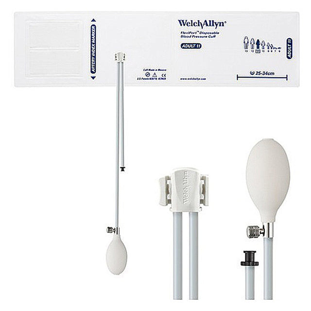 Welch Allyn FlexiPort Disposable Blood Pressure Inflation System: Size-11 Adult, 2-Tubes, Tri-Purpose Connector, 20/pack. MPN: SOFT-11-2BV