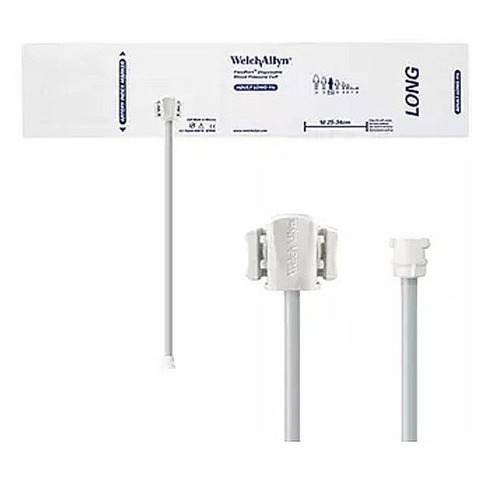 Welch Allyn FlexiPort Disposable Blood Pressure Cuff; Size-11L Adult Long, 1-Tube, Female Locking Connector; 20/pack. MPN: SOFT-11L-1MQ