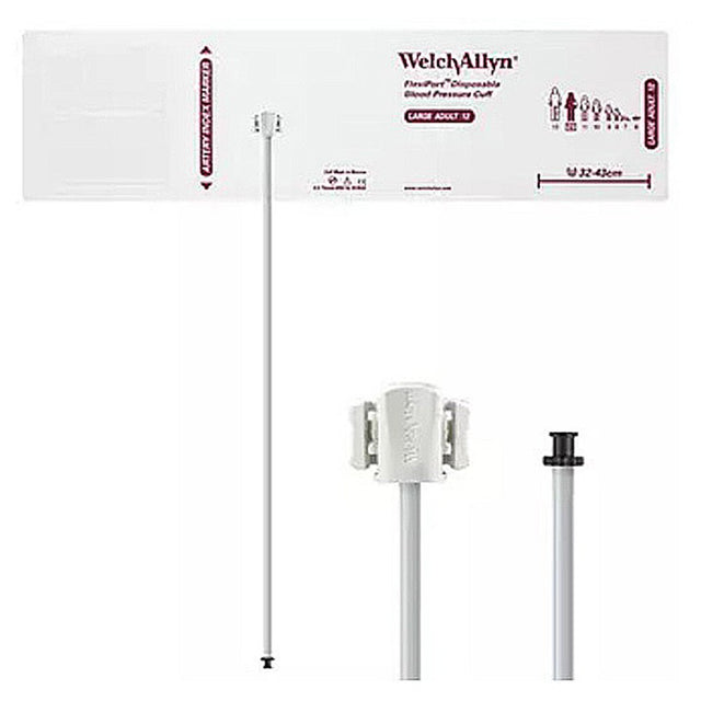 Welch Allyn FlexiPort Disposable Blood Pressure Cuff; Size-12 Large Adult, 1-Tube, Tri-Purpose Connector; 20/pack. MPN: SOFT-12-1TP