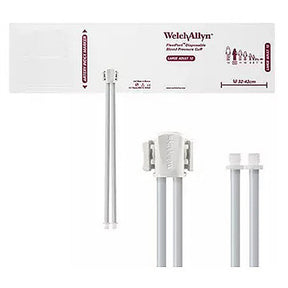 Welch Allyn FlexiPort Disposable Blood Pressure Cuff; Size-12 Large Adult, 2-Tubes, Male Screw Connectors; 20/pack. MPN: SOFT-12-2SC