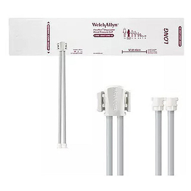 Welch Allyn FlexiPort Disposable Blood Pressure Cuff; Size-12L Large Adult Long, 2-Tubes, Female Locking Connectors; 20/pack. MPN: SOFT-12L-2MQ