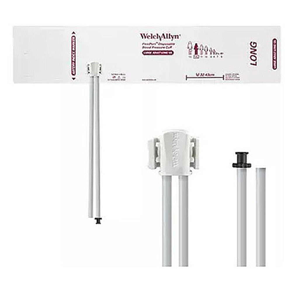 Welch Allyn FlexiPort Disposable Blood Pressure Cuff; Size-12L Large Adult Long, 2-Tubes , Tri-Purpose . MPN: SOFT-12L-2TP