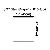 3M STERI-DRAPE Towel Drape, Large, 17" x 23", Non-Sterile, Clear Plastic, Adhesive Strip. MFID: 1010NSD (USA ONLY)
