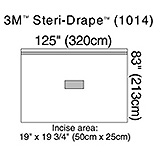 3M STERI-DRAPE Patient Isolation Drape, 125" x 83", Incise Film, Adhesive Strip Along Top. MFID: 1014 (USA ONLY)