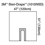 3M STERI-DRAPE U-Drape, 47" x 51", Non-Sterile, Clear Plastic, U-Slot Aperture w/ Adhesive. MFID: 1015NSD (USA ONLY)