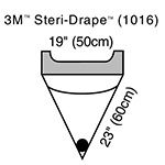 3M STERI-DRAPE Irrigation Pouch, Adhesive Strip & Exit Port, 19" x 23", 10/box, 4 box/case. MFID: 1016 (USA ONLY)