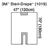 3M STERI-DRAPE U-Drape, 47" x 70", U-Slot Aperture with Adhesive, Clear Plastic. MFID: 1019 (USA ONLY)