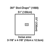 3M STERI-DRAPE Ophthalmic Medium Drape with Incise Film, 51" x 51", 10/box, 4 box/case. MFID: 1060 (USA ONLY)