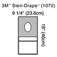 3M STERI-DRAPE Aperture Pouch Drape, 9¼" x 18", 10/box 4 box/case. MFID: 1072
